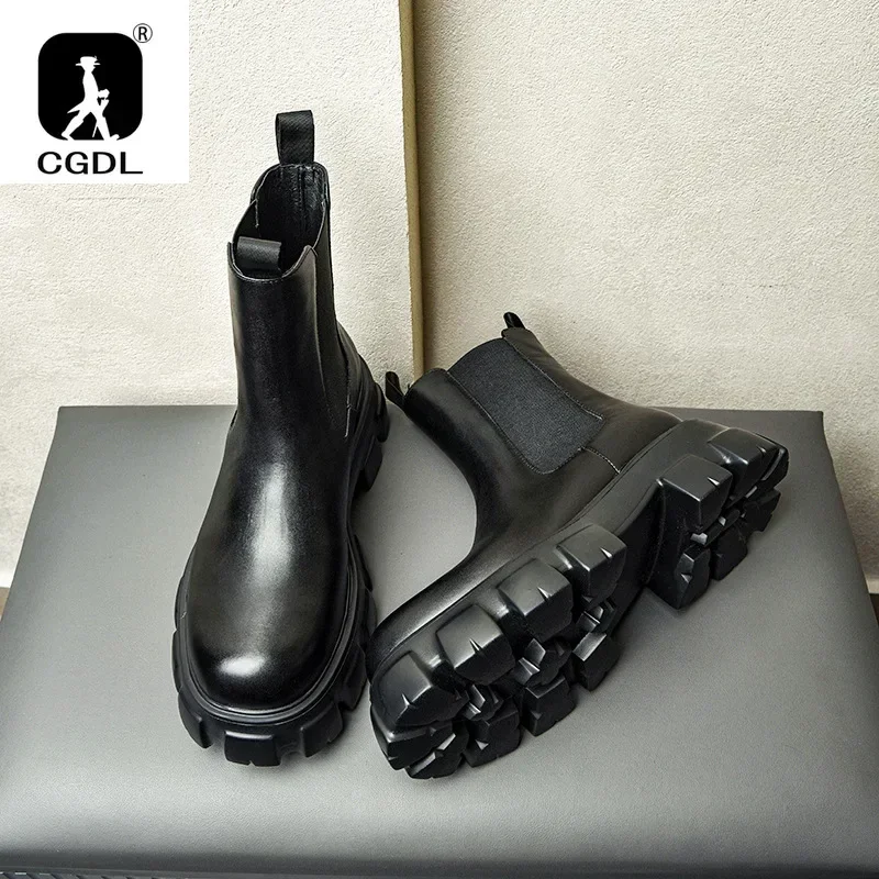 Men Formal Wear With Boots - Bota masculina de sola grossa de