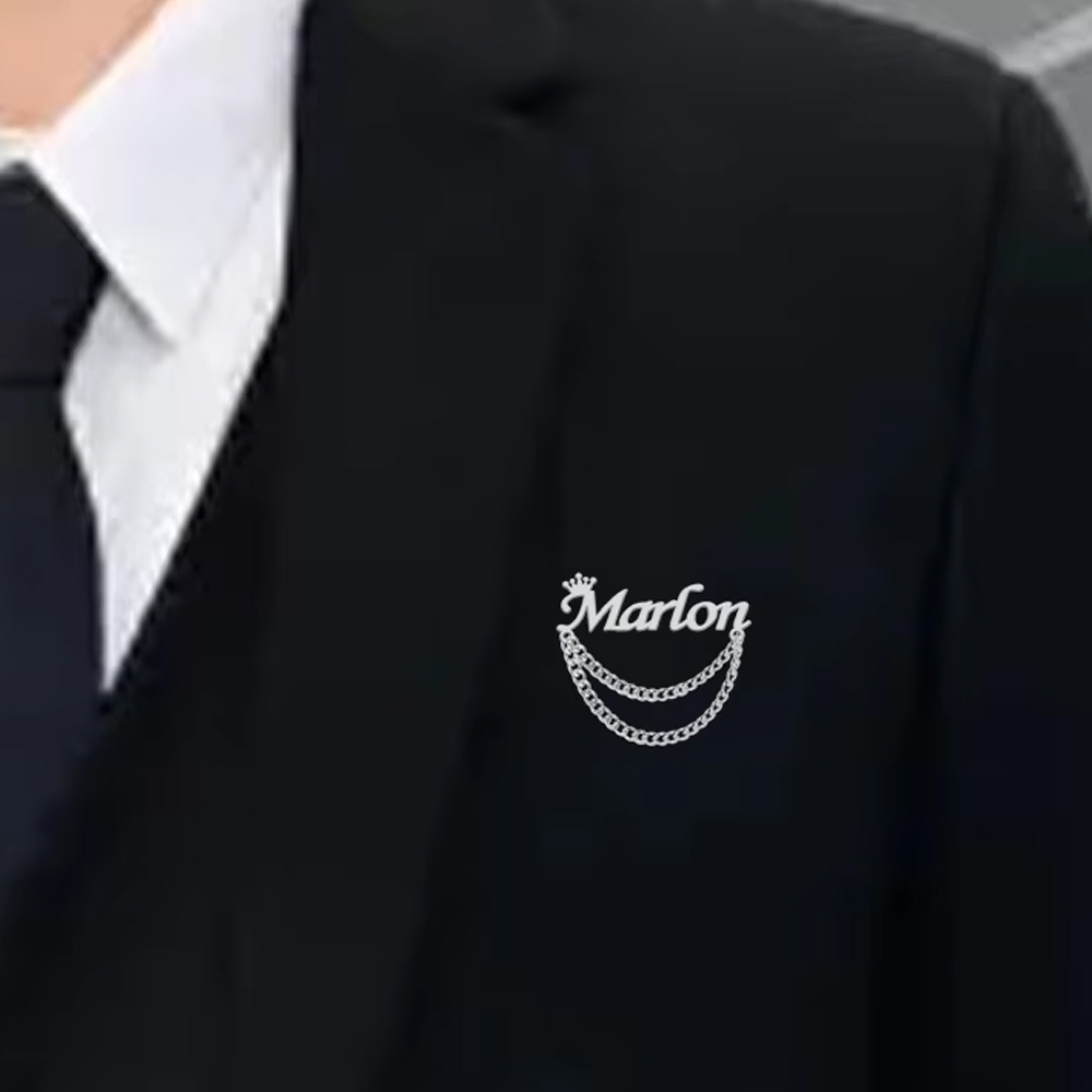 Broche com nome personalizado, - Tuxedo Lapel Pin avaliação e preço